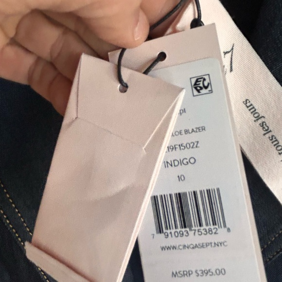 NWT Cinq à Sept Khloe Denim Blazer, Indigo, Size 10 - Picture 5 of 8